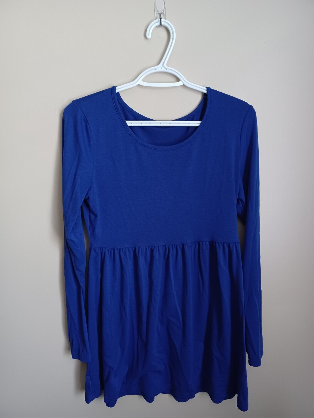 Women's Maternity Size M Unbranded Blue Baby Doll Rayon Spandex Polyester Shirt
